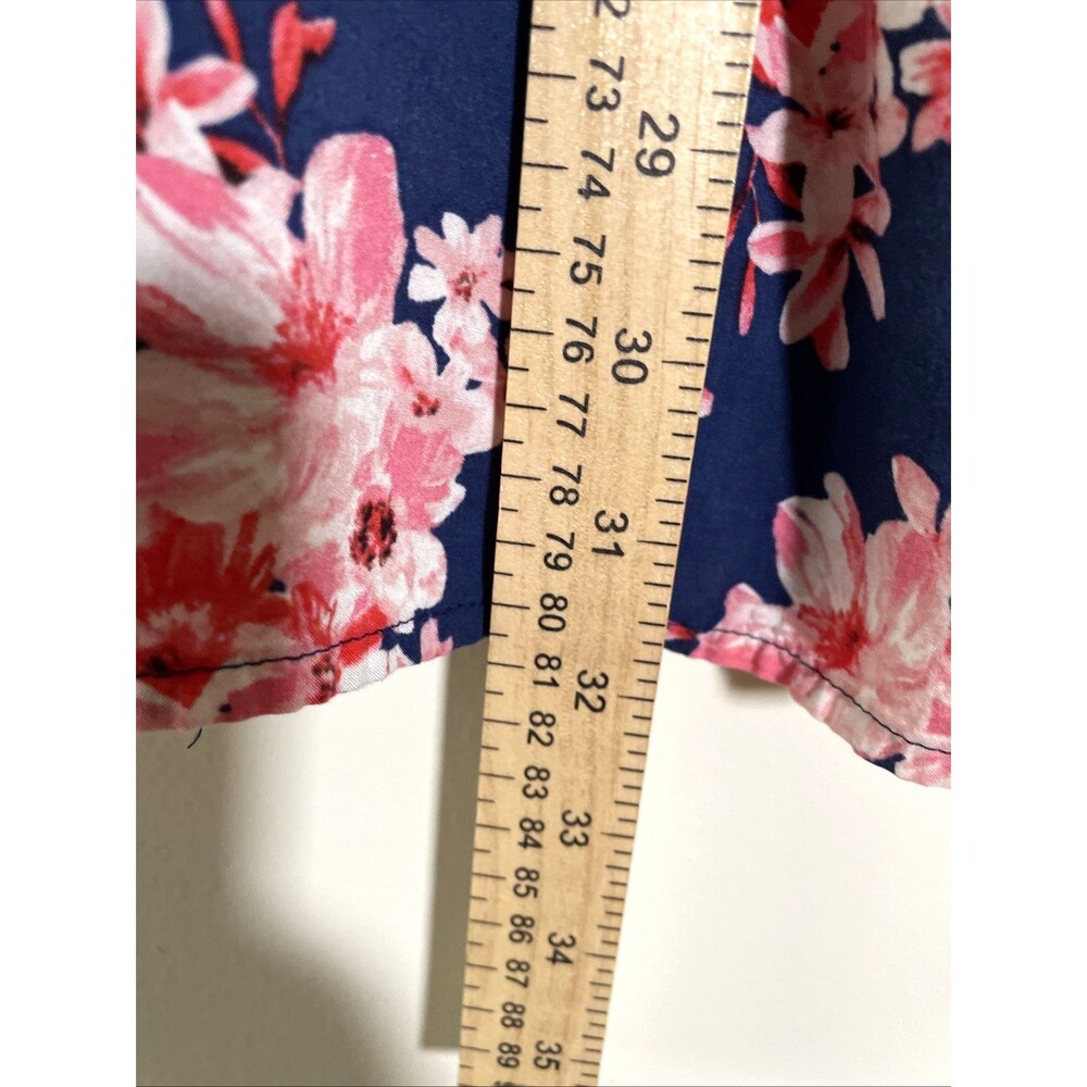 Forever 21 Women's Navy Blue Floral Short Dress Size Medium Festival Princess - Picture 6 of 9